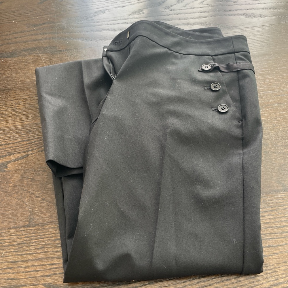 Theory Women’s Black Dress Pants with Side Button Detail